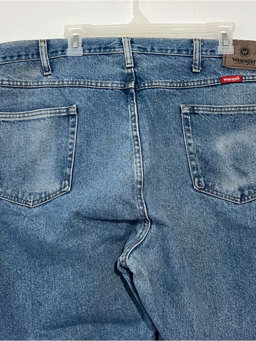 Wrangler Men Jeans Straight Fit 5 Pockets Style Denim Blue Jeans Size 46”x 30” - Picture 8 of 14